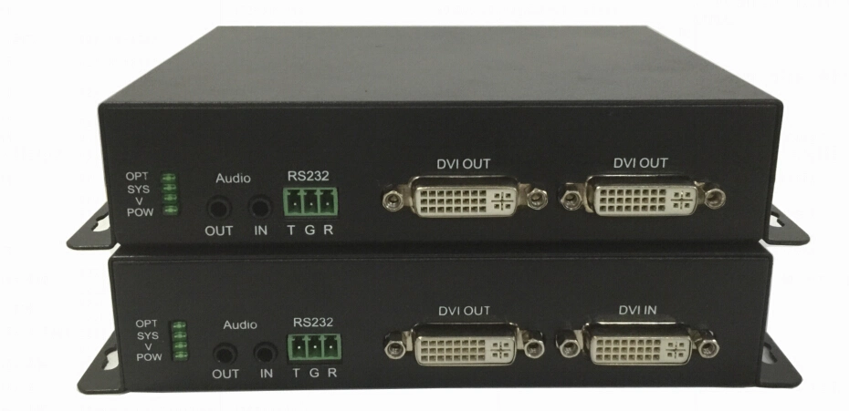 Hcstcom DVI to Fiber Converter with Kvm+RS232 10km to 60km Extender