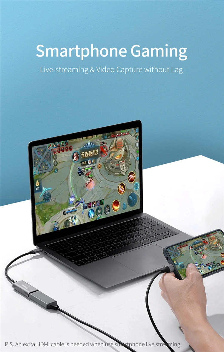 Kingma HDMI to USB-C Audio Video Capture Card for Video Recording Live-Streaming Gaming Teaching Record