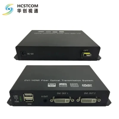 4K DVI/HDMI 광섬유 변환기 Kvm 10~60km 연장기(RS232 포함)