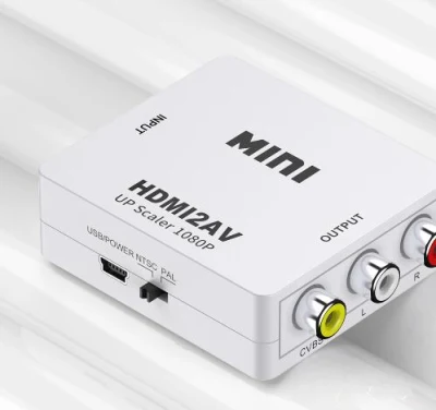 1080P HDMI-AV 미니 컨버터, HDMI-CVBS+L+R HD 비디오 컨버터 어댑터 지원